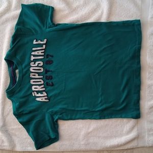 Aeropostle size x small boys shirt (green)